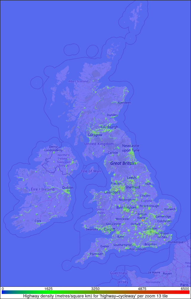 Highway 'Cycleway' density