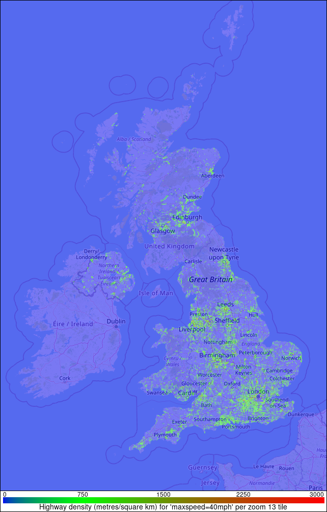 Speed '40mph' density