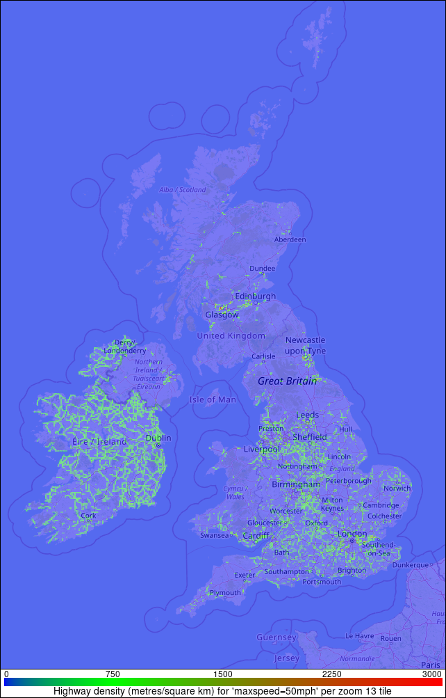 Speed '50mph' density