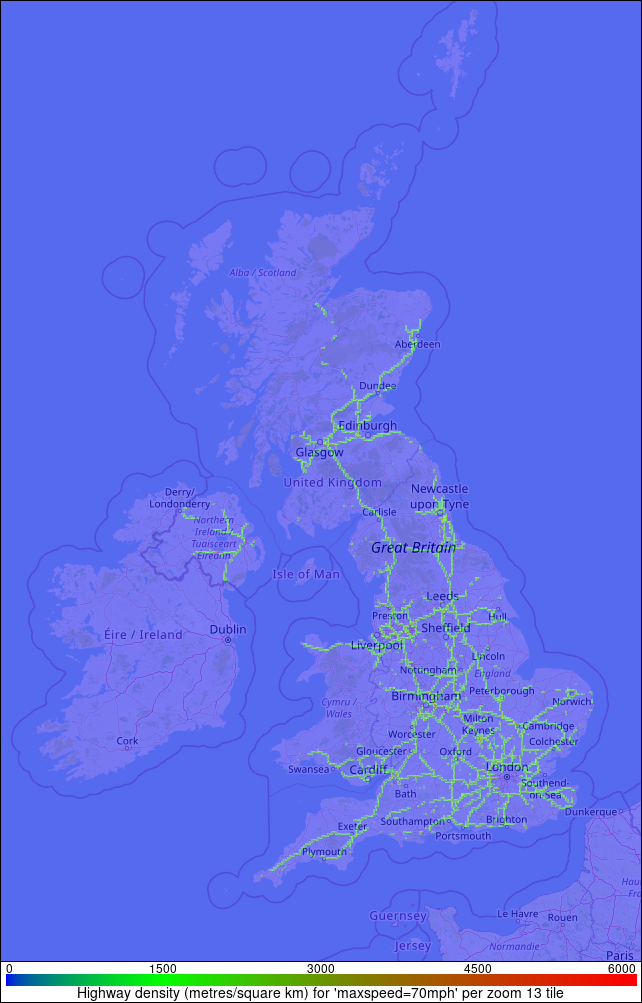 Speed '70mph' density