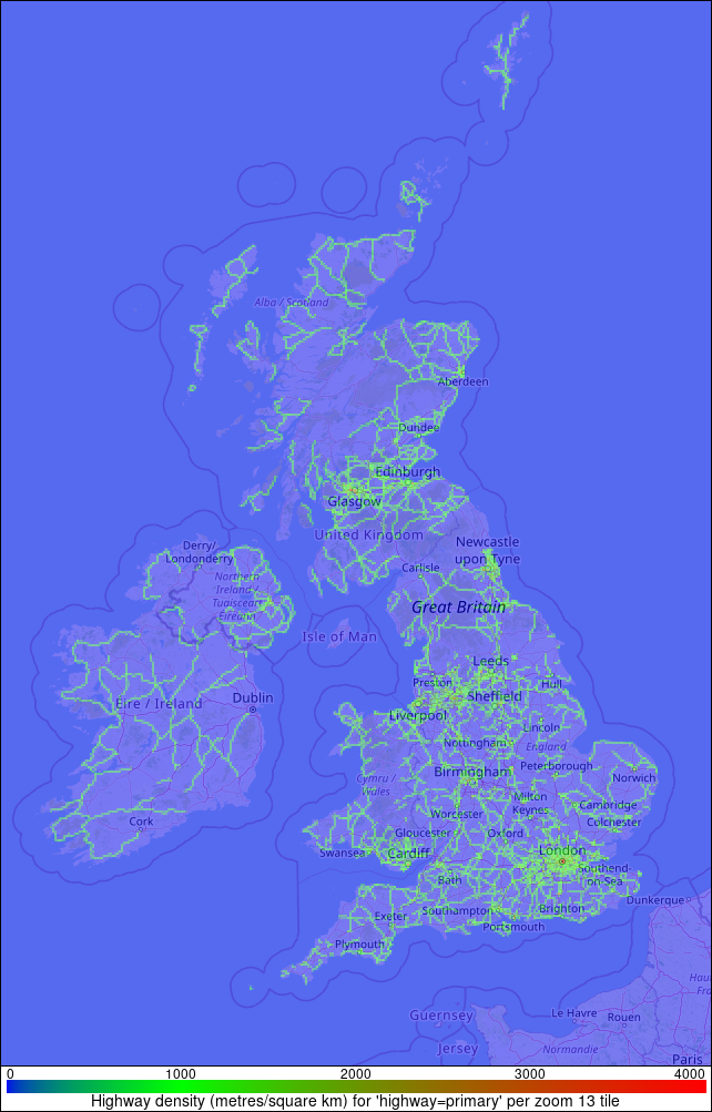 Highway 'Primary' density